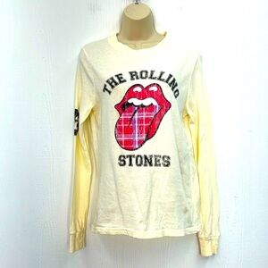 The Rolling Stones - The Rolling Stones Tongue Plaid Graphic Long Sleeve T Small